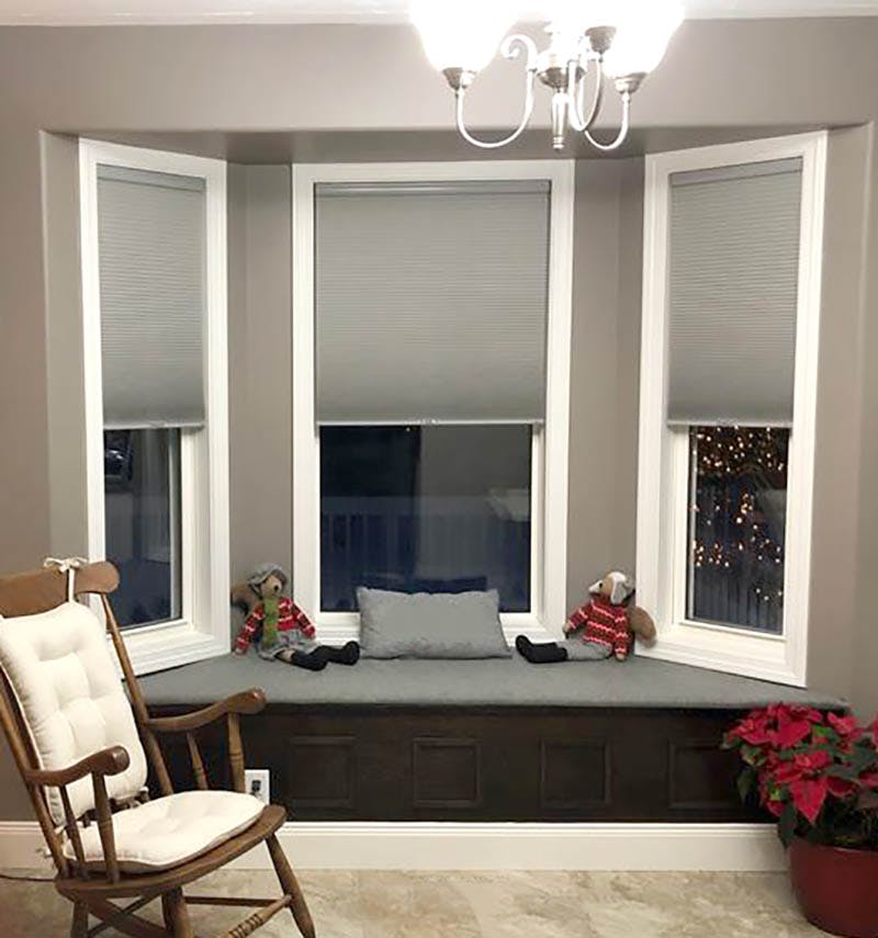 Blinds in bay deals window